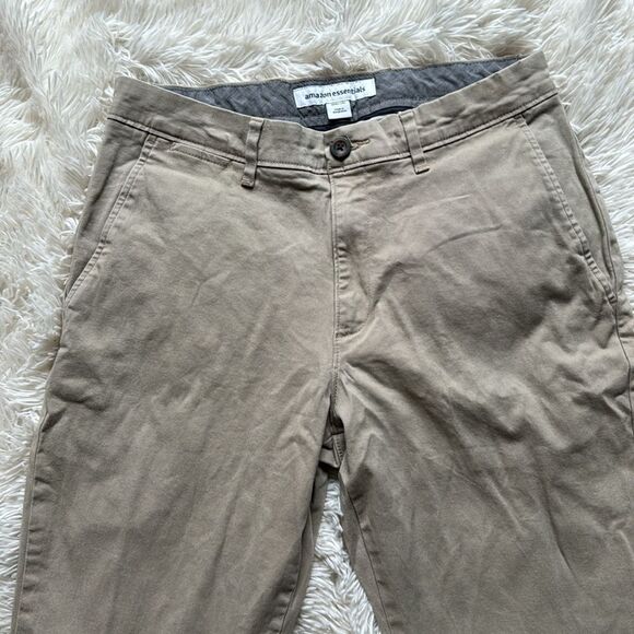Amazon Essentials Khaki Flat Front Bootcut Pants Size 30 x 29 - Picture 3 of 6